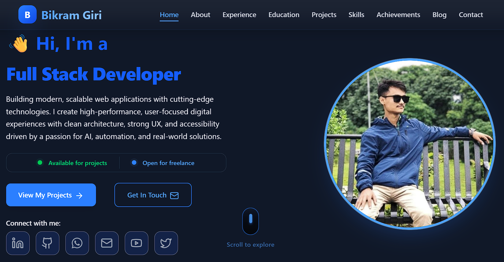 Portfolio Website - Project by Bikram Giri